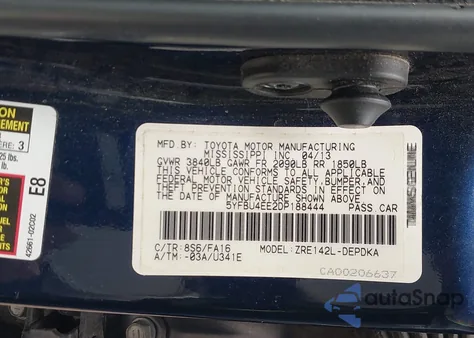 2013 Toyota Corolla L from USA, damaged, VIN 5YFBU4EE2DP188444